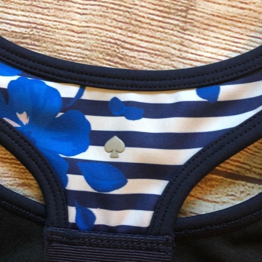 Kate Spade Blue Hibiscus Stripe Sports Bra‎ ✨